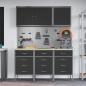 Preview: 8-teiliges Werkbank-Set aus schwarzem Stahl