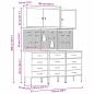 Preview: 8-teiliges Werkstattschrank- und Pegboard-Set in Rot aus MDF und Metall