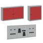 Preview: 8-teiliges Werkstattschrank- und Pegboard-Set in Rot aus MDF und Metall