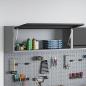 Preview: 10-teiliges Arbeitskabinet und Pegboard-Set in Schwarz aus MDF und Metall