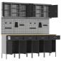 Preview: 10-teiliges Werkbank- und Pegboard-Set in Schwarz aus MDF und Metall