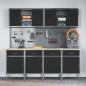 Preview: 10-teiliges Werkbank- und Pegboard-Set in Schwarz aus MDF und Metall