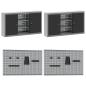 Preview: 10-teiliges Werkbank- und Pegboard-Set in Schwarz aus MDF und Metall