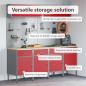 Preview: 10-teiliges Werkstattregal- und Pinnwand-Set in Rot aus MDF und Metall