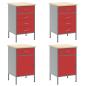 Preview: 10-teiliges Werkstattschrank- und Pegboard-Set in Rot aus MDF und Metall