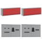 Preview: 10-teiliges Werkstattschrank- und Pegboard-Set in Rot aus MDF und Metall