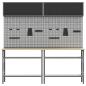 Preview: Werkbank-Set 8 stk. Schwarz und Grau 200 x 55 x 200 cm