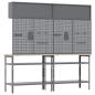 Preview: Werkbank-Set 8 stk. Schwarz und Grau 200 x 55 x 200 cm