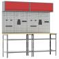 Preview: ARDEBO.de - Werkbank-Set 8 stk. Rot und Grau 200 x 55 x 200 cm