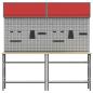 Preview: Werkbank-Set 8 stk. Rot und Grau 200 x 55 x 200 cm