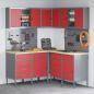 Preview: 12-teiliges Werkstattschrank- und Lochblechset in Schwarz aus MDF und Metall
