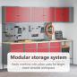Preview: 12-teiliges Werkstattschrank- und Lochwandset in Rot aus MDF und Metall