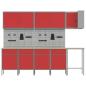 Preview: 12-teiliges Werkstattschrank- und Lochwandset in Rot aus MDF und Metall