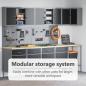 Preview: 12-teiliges Werkbank- und Pegboard-Set in Schwarz aus MDF und Metall