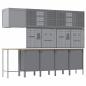Preview: 12-teiliges Werkbank- und Pegboard-Set in Schwarz aus MDF und Metall