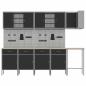 Preview: 12-teiliges Werkbank- und Pegboard-Set in Schwarz aus MDF und Metall