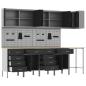 Preview: 12-teiliges Werkstattschrank- und Pegboard-Set Schwarz MDF und Metall