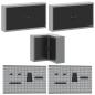 Preview: 12-teiliges Werkstattschrank- und Pegboard-Set Schwarz MDF und Metall