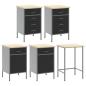 Preview: 12-teiliges Werkstattschrank- und Pegboard-Set Schwarz MDF und Metall