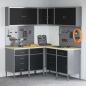 Preview: 12-teiliges Werkstattschrank- und Pegboard-Set Schwarz MDF und Metall