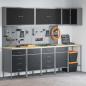 Preview: 12-teiliges Werkstattschrank- und Pegboard-Set Schwarz MDF und Metall