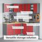 Preview: 12-teiliges Werkstattschrank- und Pegboard-Set in Rot aus MDF und Metall