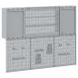 Preview: 12-teiliges Werkstattschrank- und Pegboard-Set in Rot aus MDF und Metall
