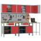 Preview: 10-teiliges Werkzeuglager-Set aus rotem Holz und Metall