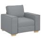 Preview: 3-teiliges Sofa-Set mit Kissen Hellgrau Stoff