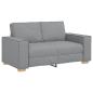 Preview: 3-teiliges Sofa-Set mit Kissen Hellgrau Stoff