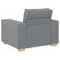Preview: 3-teiliges Sofa-Set mit Kissen Hellgrau Stoff