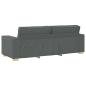 Preview: 3-teilige Sofagarnitur mit Kissen, Dunkelgrauer Stoff