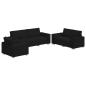 Preview: 3-teiliges Sofa-Set mit Kissen schwarzer Stoff