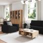 Preview: 3-teiliges Sofa-Set mit Kissen schwarzer Stoff
