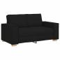 Preview: 3-teiliges Sofa-Set mit Kissen schwarzer Stoff