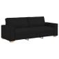 Preview: 3-teiliges Sofa-Set mit Kissen schwarzer Stoff