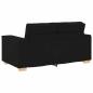Preview: 3-teiliges Sofa-Set mit Kissen schwarzer Stoff