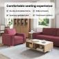 Preview: 3-teilige Sofaset mit Kissen in Weinrot