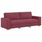Preview: 3-teilige Sofaset mit Kissen in Weinrot