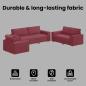 Preview: 3-teilige Sofaset mit Kissen in Weinrot