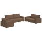 Preview: 3-teiliges Sofaset mit Kissen braunes Gewebe