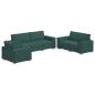 Preview: 3-teiliges Sofa-Set mit Kissen in Dunkelgrünem Stoff