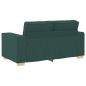 Preview: 3-teiliges Sofa-Set mit Kissen in Dunkelgrünem Stoff