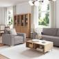Preview: 3-teiliges Sofaset mit Kissen aus taupefarbenem Stoff