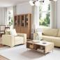 Preview: 3-teiliges Sofaset mit Kissen, cremefarbenes Gewebe