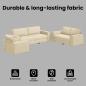 Preview: 3-teiliges Sofaset mit Kissen, cremefarbenes Gewebe