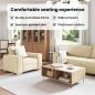 Preview: 3-teiliges Sofaset mit Kissen, cremefarbenes Gewebe