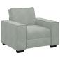 Preview: 3-teiliges Sofaset mit Kissen in hellgrauem Samt