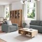 Preview: ARDEBO.de - 3-teiliges Sofaset mit Kissen in Dunkelgrau