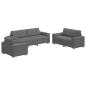 Preview: 3-teiliges Sofaset mit Kissen in Dunkelgrau